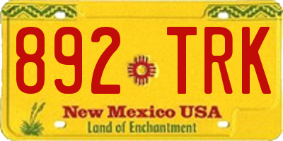 NM license plate 892TRK