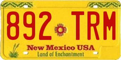NM license plate 892TRM