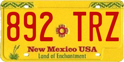NM license plate 892TRZ