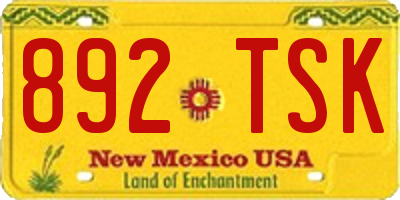 NM license plate 892TSK