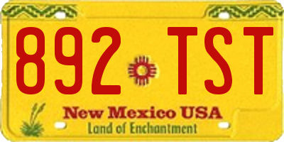 NM license plate 892TST