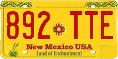 NM license plate 892TTE