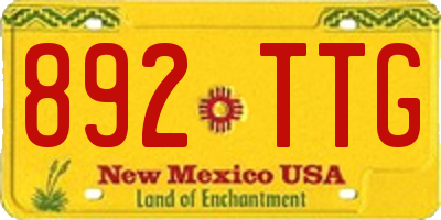 NM license plate 892TTG