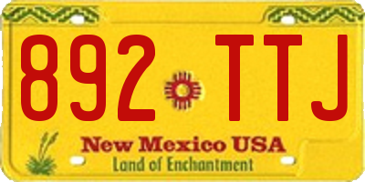 NM license plate 892TTJ