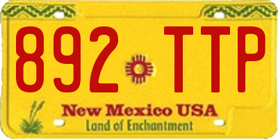 NM license plate 892TTP
