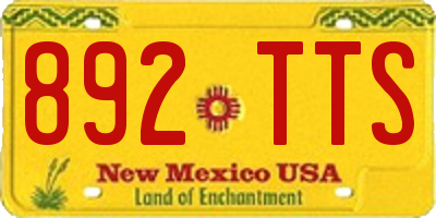NM license plate 892TTS