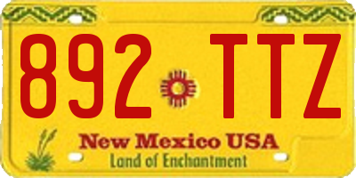 NM license plate 892TTZ