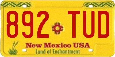 NM license plate 892TUD