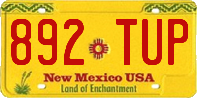 NM license plate 892TUP