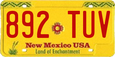 NM license plate 892TUV