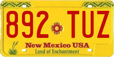 NM license plate 892TUZ