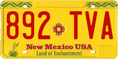 NM license plate 892TVA