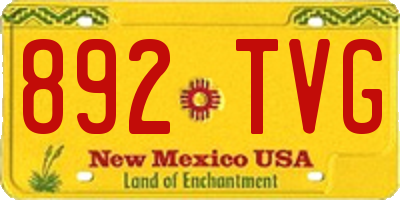 NM license plate 892TVG