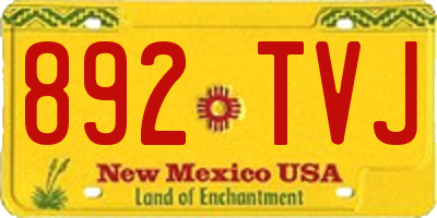 NM license plate 892TVJ
