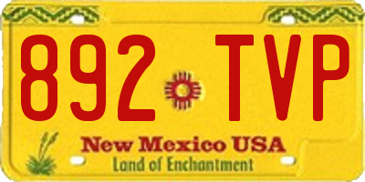 NM license plate 892TVP