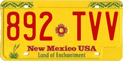 NM license plate 892TVV