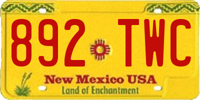 NM license plate 892TWC