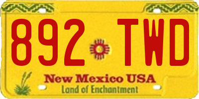 NM license plate 892TWD