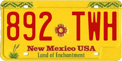 NM license plate 892TWH