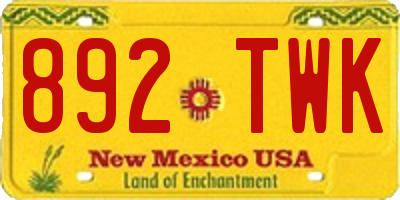NM license plate 892TWK