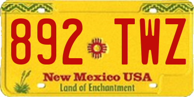NM license plate 892TWZ