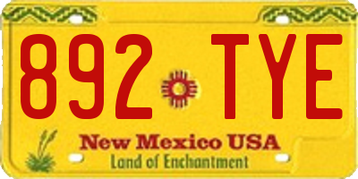 NM license plate 892TYE