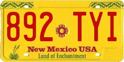 NM license plate 892TYI