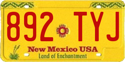 NM license plate 892TYJ