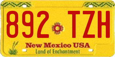 NM license plate 892TZH
