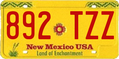 NM license plate 892TZZ
