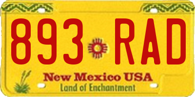 NM license plate 893RAD