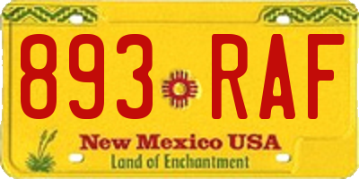 NM license plate 893RAF