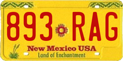 NM license plate 893RAG