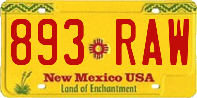 NM license plate 893RAW