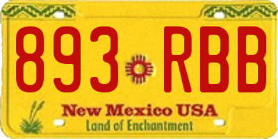NM license plate 893RBB