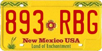 NM license plate 893RBG