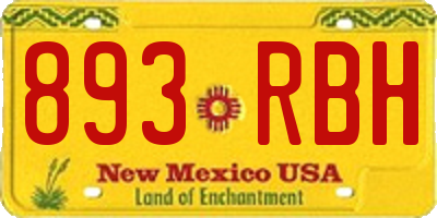 NM license plate 893RBH