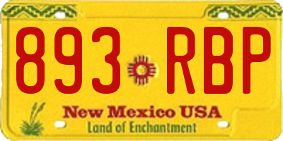 NM license plate 893RBP