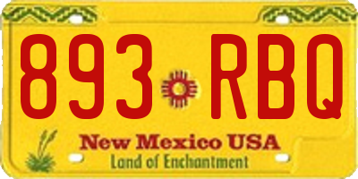 NM license plate 893RBQ