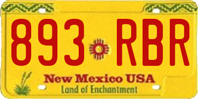 NM license plate 893RBR