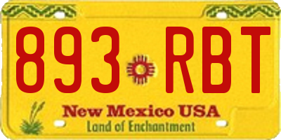 NM license plate 893RBT