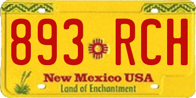 NM license plate 893RCH