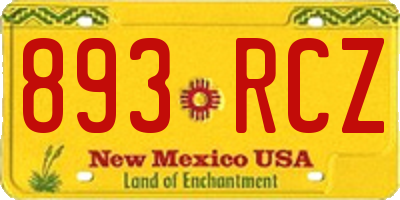 NM license plate 893RCZ