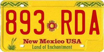 NM license plate 893RDA