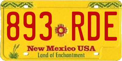NM license plate 893RDE