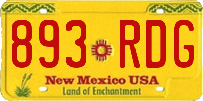 NM license plate 893RDG