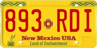 NM license plate 893RDI
