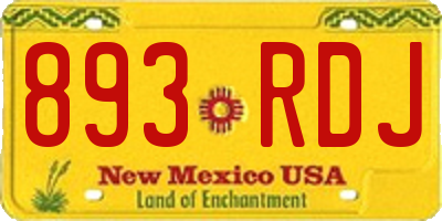 NM license plate 893RDJ