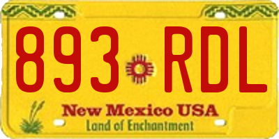 NM license plate 893RDL