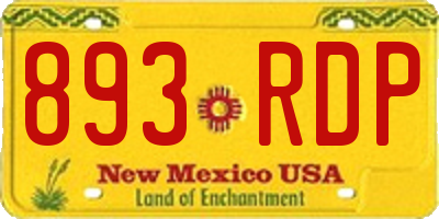 NM license plate 893RDP